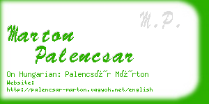 marton palencsar business card